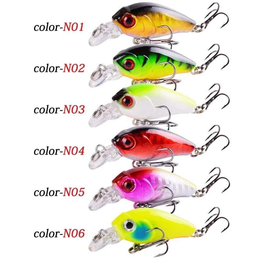 1 PCS Minnow Fishing Lure 45mm 3.8g Crankbait Hard Bait Topwater Artificial Wobbler Bass Japan Fly Fishing Accessories