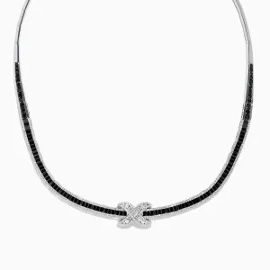 14K White Gold Diamond Black and White Diamond Necklace