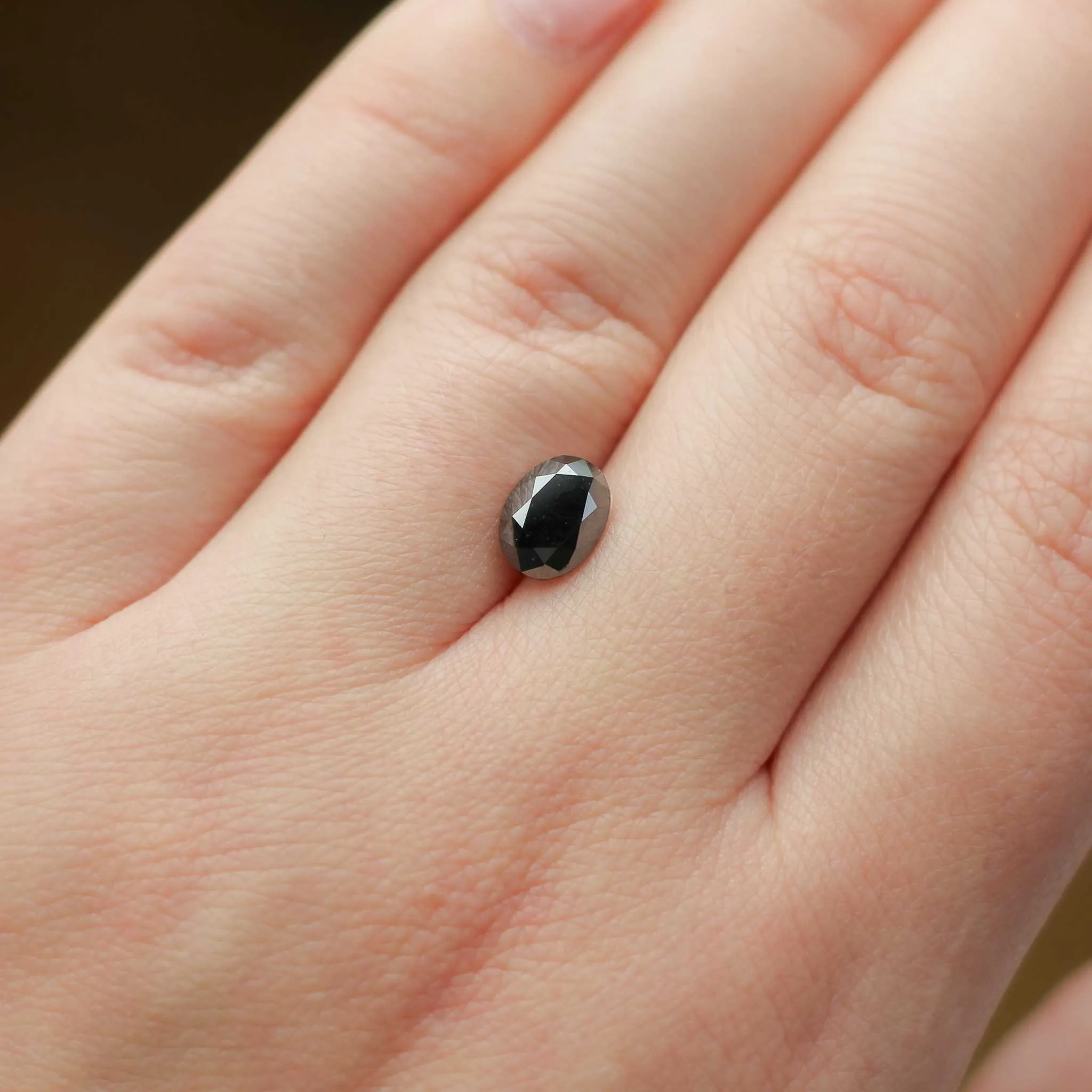 1.67ct Oval Black Diamond