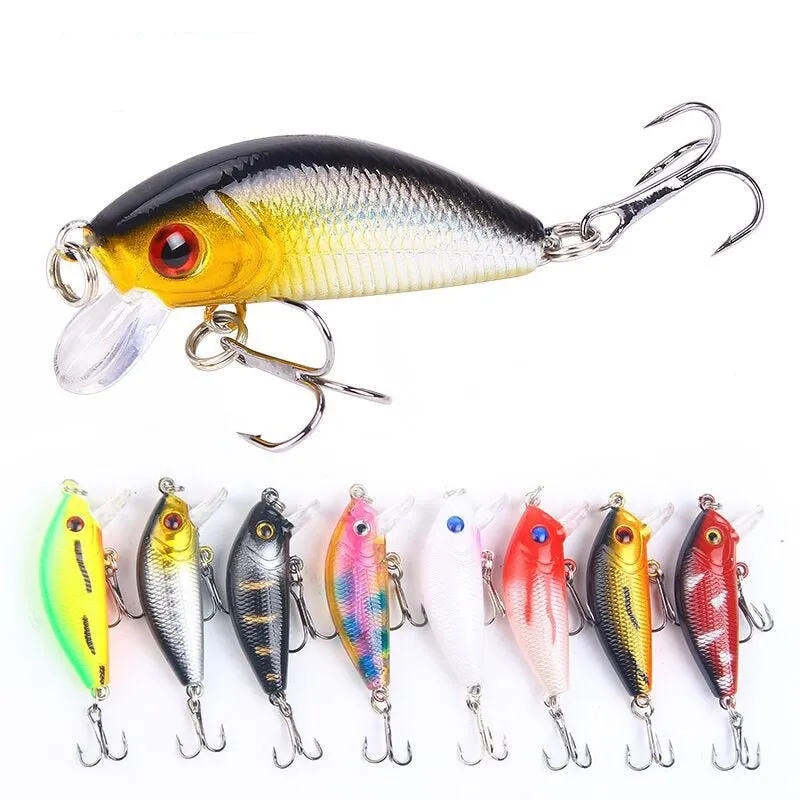 1PCS Minnow Fishing Lure 50mm4.2g  Topwater Hard Bait Wobbler Jig Bait Crankbait Carp Striped bass Pesca Fishing tackle SwimBait