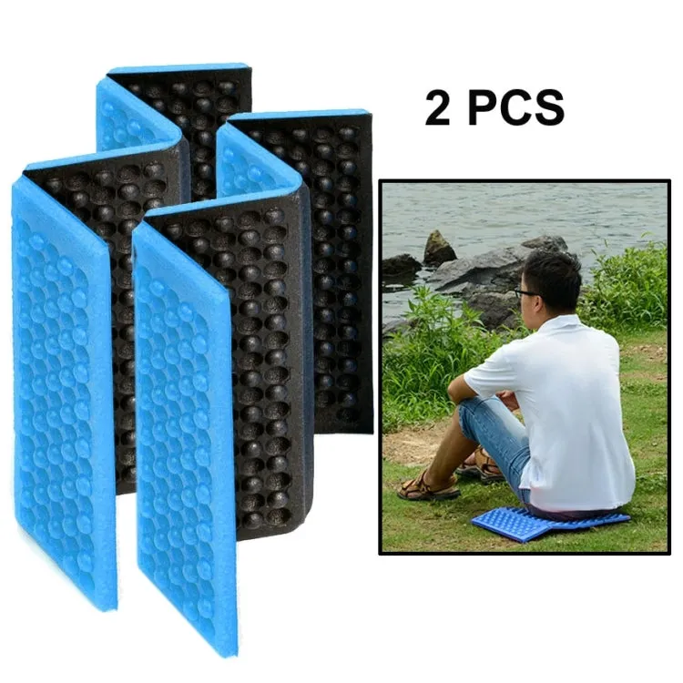 2 PCS Portable Folding Cellular Massage Cushion Outdoors Damp Proof Picnic Seat Mats EVA Pad(Blue)