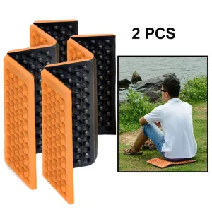 2 PCS Portable Folding Cellular Massage Cushion Outdoors Damp Proof Picnic Seat Mats EVA Pad(Orange)