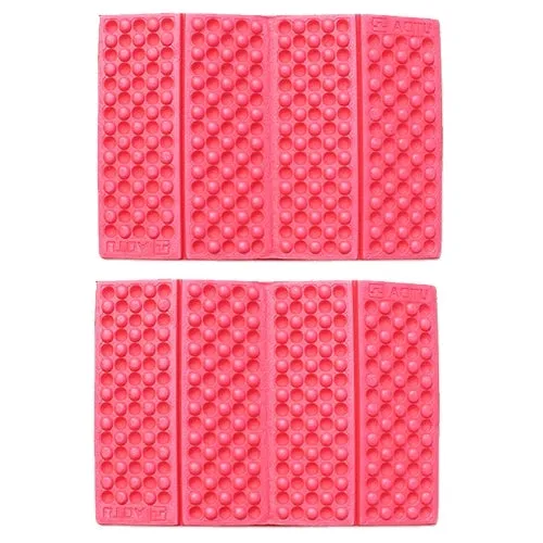 2 PCS Portable Folding Cellular Massage Cushion Outdoors Damp Proof Picnic Seat Mats EVA Pad(Red)