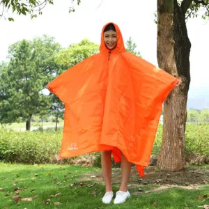 3 in 1 Aotu AT6927 Multifunctional Outdoor Camp Riding Raincoat Picnic Blanket,  Size: 217x143cm(Orange)