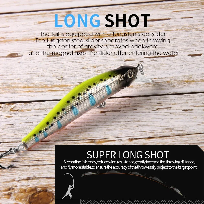 8.5g professional quality magnet weight fishing lures minnow crank hot model Artificial Bait Tackle