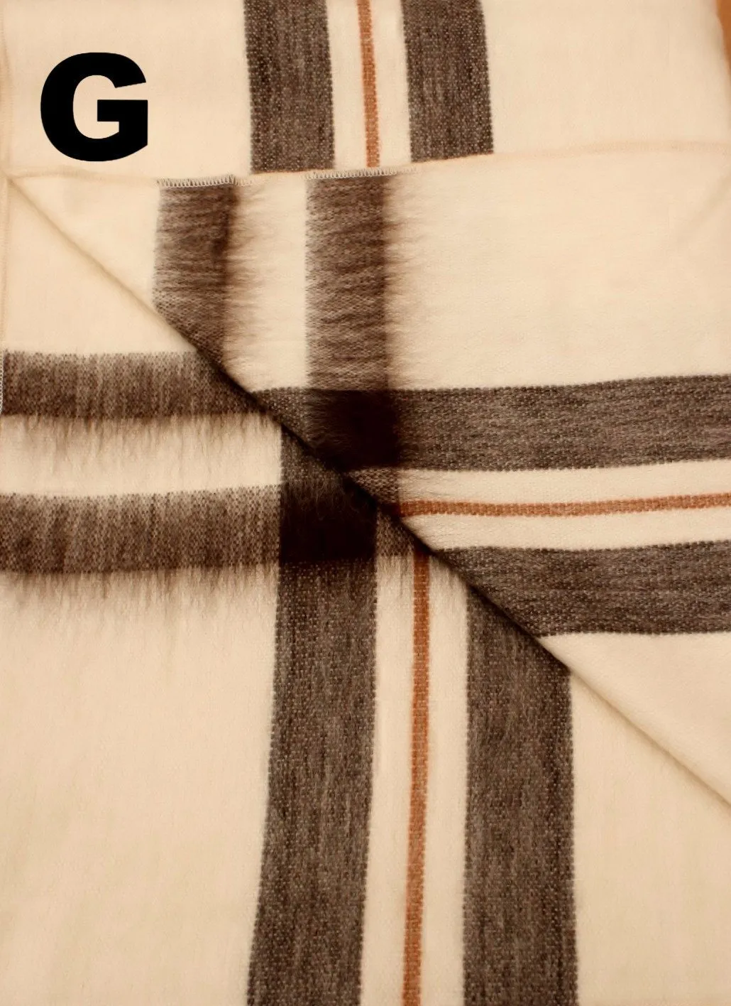 Alpaca Bed Blanket - Striped