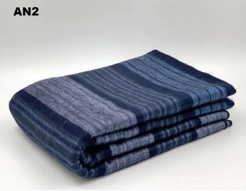 Alpaca Bed Blanket - Striped