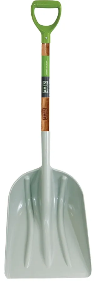 Ames 2682700 Scoop Shovel, 14 in W Blade, 18 in L Blade, ABS Blade, Northern Hardwood Handle, D-Shaped Handle :EA: QUANTITY: 1