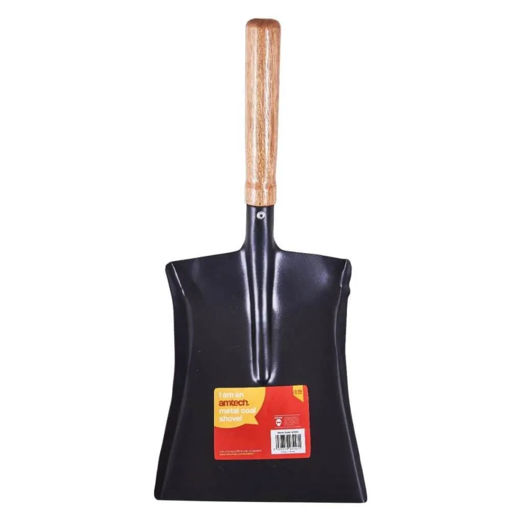 Amtech Metal Coal Shovel With Wooden Handle