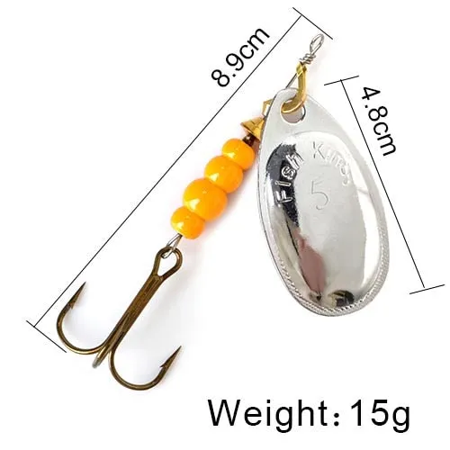 Bait 3.9g 4.6g 7.4g 10.8g 15g Spoon Lures pike Metal With Treble Hooks Arttificial Bass Bait Fishing Lure