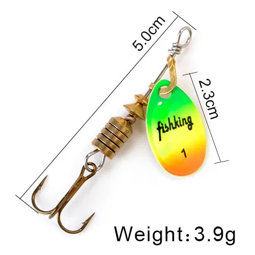 Bait 3.9g 4.6g 7.4g 10.8g 15g Spoon Lures pike Metal With Treble Hooks Arttificial Bass Bait Fishing Lure