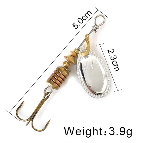 Bait 3.9g 4.6g 7.4g 10.8g 15g Spoon Lures pike Metal With Treble Hooks Arttificial Bass Bait Fishing Lure