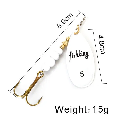 Bait 3.9g 4.6g 7.4g 10.8g 15g Spoon Lures pike Metal With Treble Hooks Arttificial Bass Bait Fishing Lure