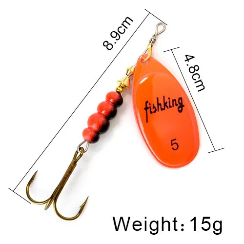 Bait 3.9g 4.6g 7.4g 10.8g 15g Spoon Lures pike Metal With Treble Hooks Arttificial Bass Bait Fishing Lure