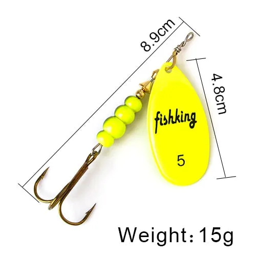 Bait 3.9g 4.6g 7.4g 10.8g 15g Spoon Lures pike Metal With Treble Hooks Arttificial Bass Bait Fishing Lure