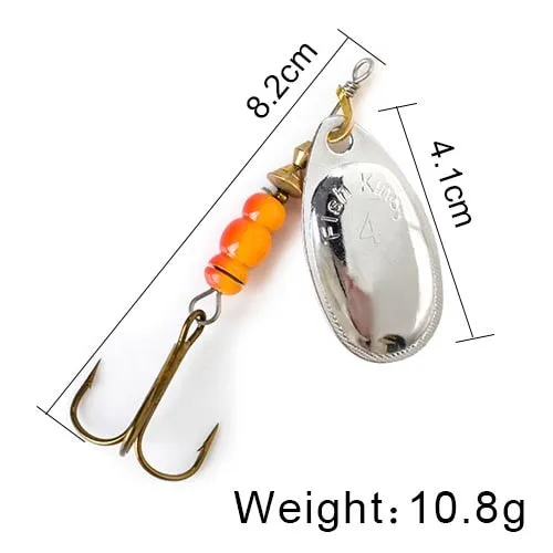 Bait 3.9g 4.6g 7.4g 10.8g 15g Spoon Lures pike Metal With Treble Hooks Arttificial Bass Bait Fishing Lure