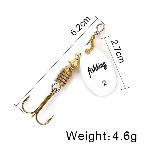 Bait 3.9g 4.6g 7.4g 10.8g 15g Spoon Lures pike Metal With Treble Hooks Arttificial Bass Bait Fishing Lure