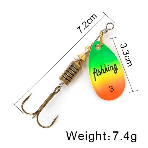 Bait 3.9g 4.6g 7.4g 10.8g 15g Spoon Lures pike Metal With Treble Hooks Arttificial Bass Bait Fishing Lure