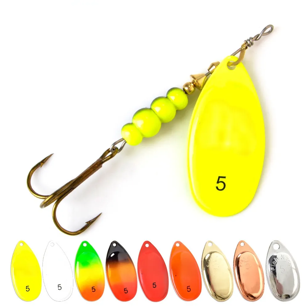 Bait 3.9g 4.6g 7.4g 10.8g 15g Spoon Lures pike Metal With Treble Hooks Arttificial Bass Bait Fishing Lure