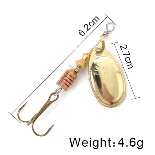 Bait 3.9g 4.6g 7.4g 10.8g 15g Spoon Lures pike Metal With Treble Hooks Arttificial Bass Bait Fishing Lure