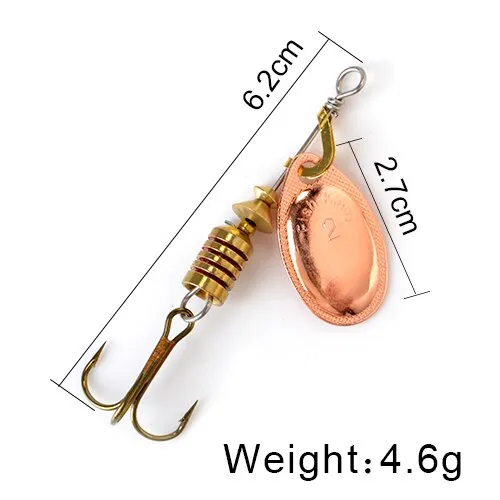 Bait 3.9g 4.6g 7.4g 10.8g 15g Spoon Lures pike Metal With Treble Hooks Arttificial Bass Bait Fishing Lure