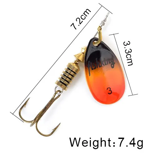 Bait 3.9g 4.6g 7.4g 10.8g 15g Spoon Lures pike Metal With Treble Hooks Arttificial Bass Bait Fishing Lure