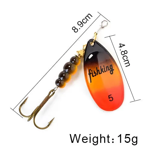 Bait 3.9g 4.6g 7.4g 10.8g 15g Spoon Lures pike Metal With Treble Hooks Arttificial Bass Bait Fishing Lure