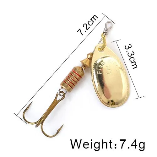 Bait 3.9g 4.6g 7.4g 10.8g 15g Spoon Lures pike Metal With Treble Hooks Arttificial Bass Bait Fishing Lure