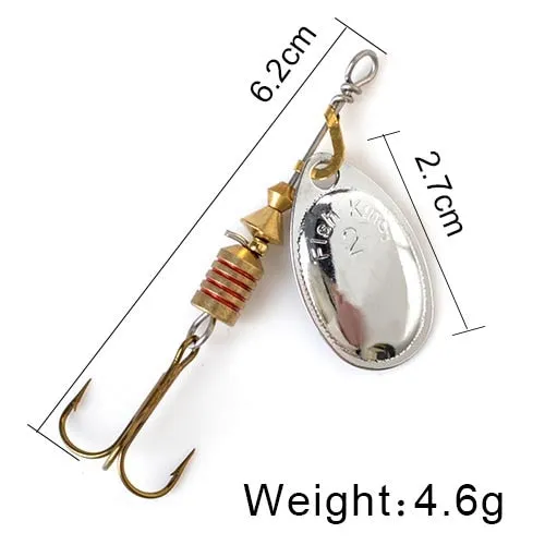 Bait 3.9g 4.6g 7.4g 10.8g 15g Spoon Lures pike Metal With Treble Hooks Arttificial Bass Bait Fishing Lure