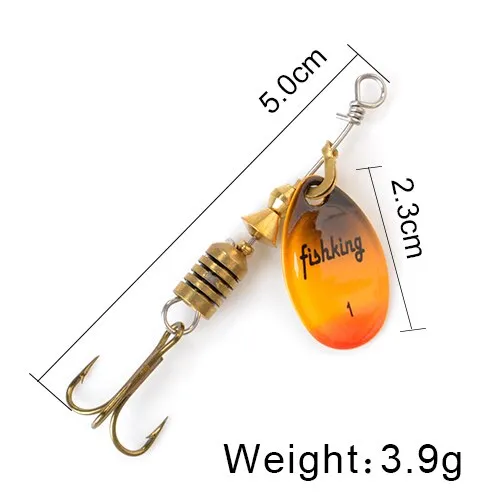 Bait 3.9g 4.6g 7.4g 10.8g 15g Spoon Lures pike Metal With Treble Hooks Arttificial Bass Bait Fishing Lure