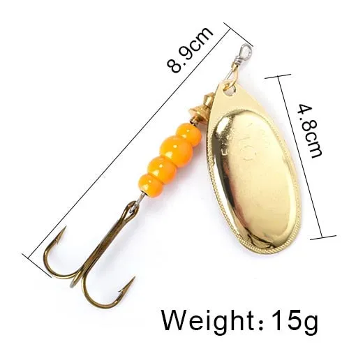 Bait 3.9g 4.6g 7.4g 10.8g 15g Spoon Lures pike Metal With Treble Hooks Arttificial Bass Bait Fishing Lure