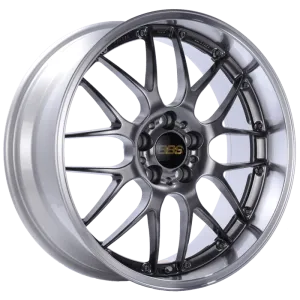 BBS RS-GT 18x9.5 5x112 ET32 Diamond Black Center Diamond Cut Lip Wheel -82mm PFS/Clip Required