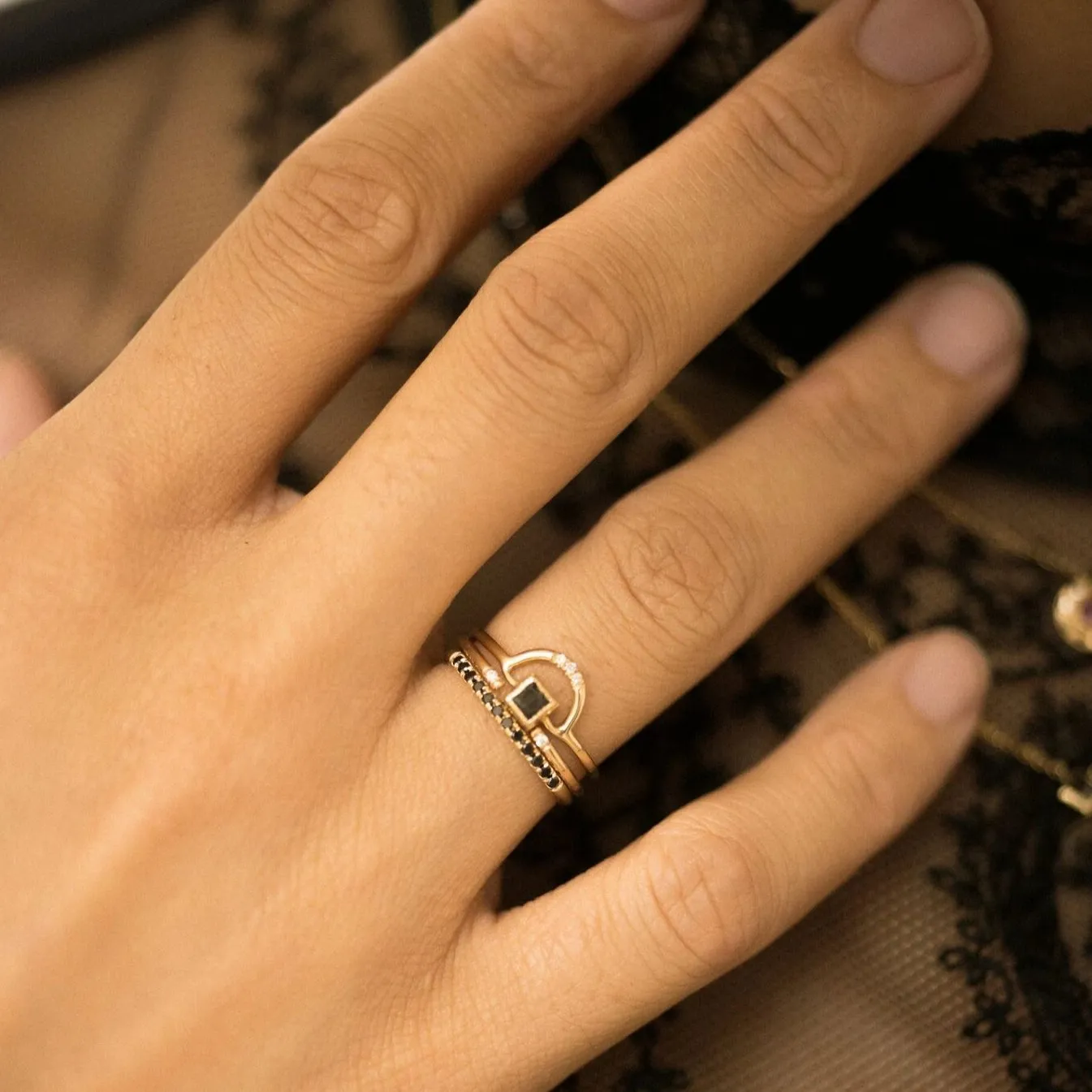 Black Diamond Arch Ring (ready to ship option)*