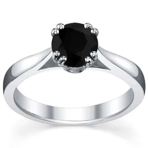 Black Diamond Double Prong Tapered Solitaire