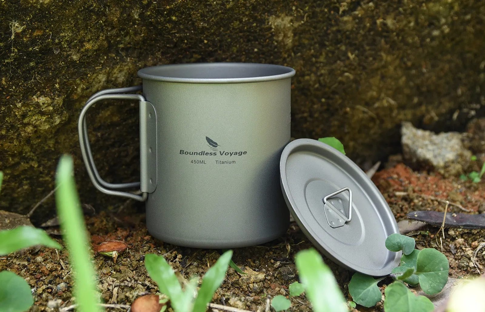 Boundless Voyage Titanium Coffee Cup with Lid For Outdoor Camping Ultralight Water Tea Mug 450ml