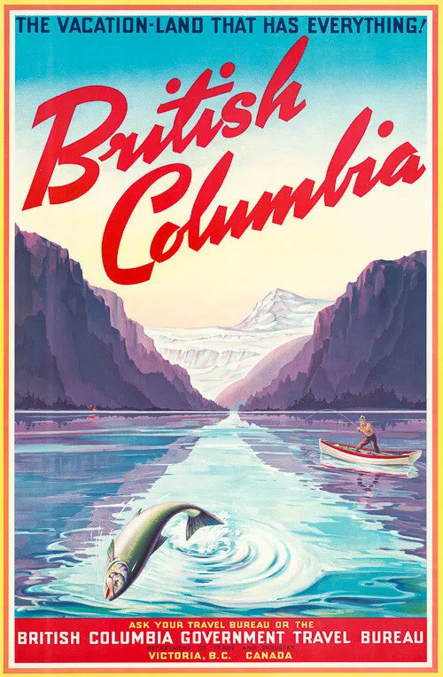 British Columbia Vintage Travel Poster