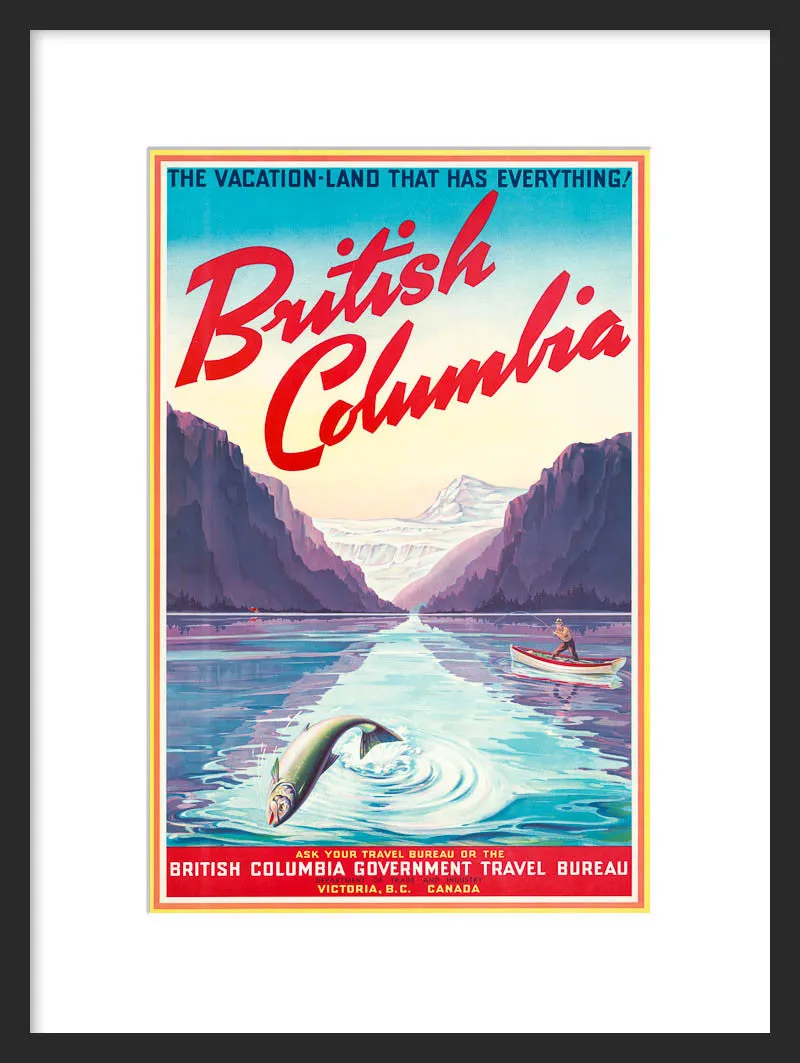 British Columbia Vintage Travel Poster