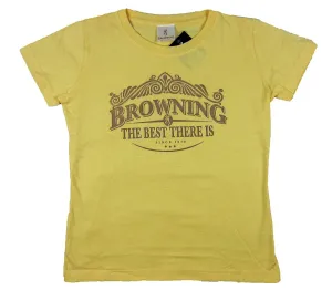 Browning Womens Antique Crest Tee Classic Fit Yellow T-Shirt