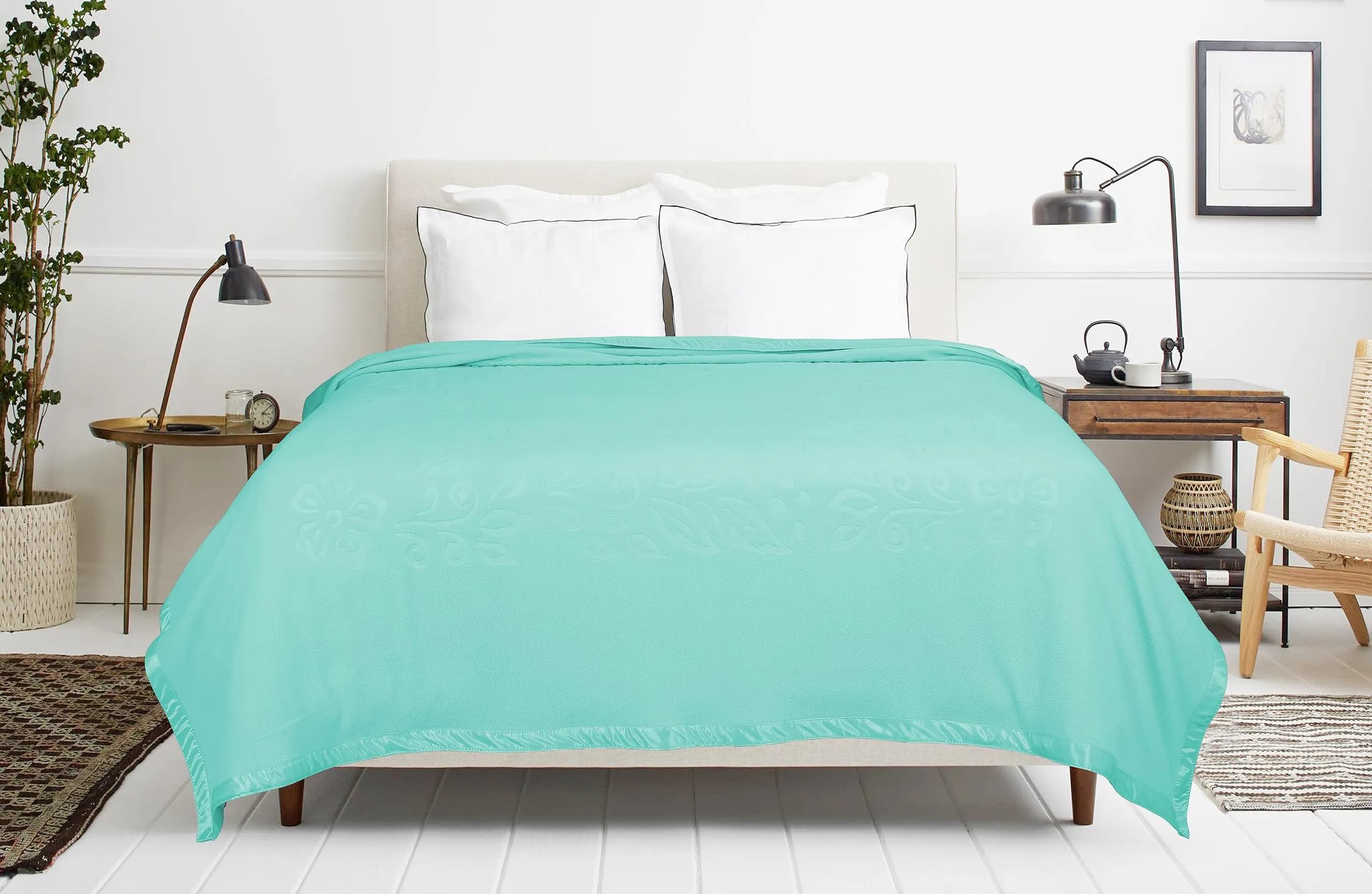 BSB HOME Micro Fleece Blanket/Dohar with Antipill Property for Single Bed (60 x 86 inches) |Ultrasoft & Lightweight Antipilling Blanket with Satin Piping Border - 250 GSM | (Mint Green)