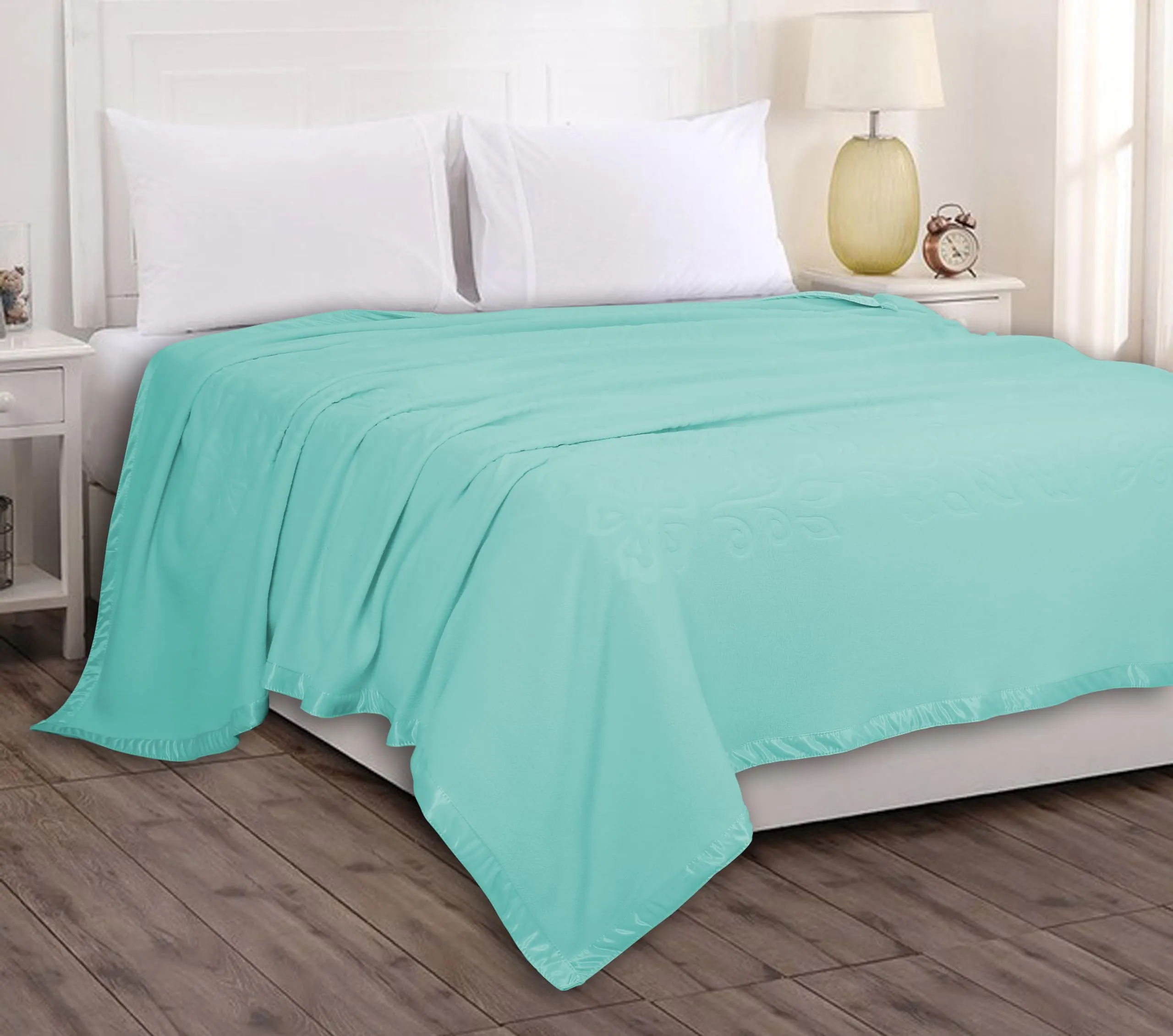 BSB HOME Micro Fleece Blanket/Dohar with Antipill Property for Single Bed (60 x 86 inches) |Ultrasoft & Lightweight Antipilling Blanket with Satin Piping Border - 250 GSM | (Mint Green)