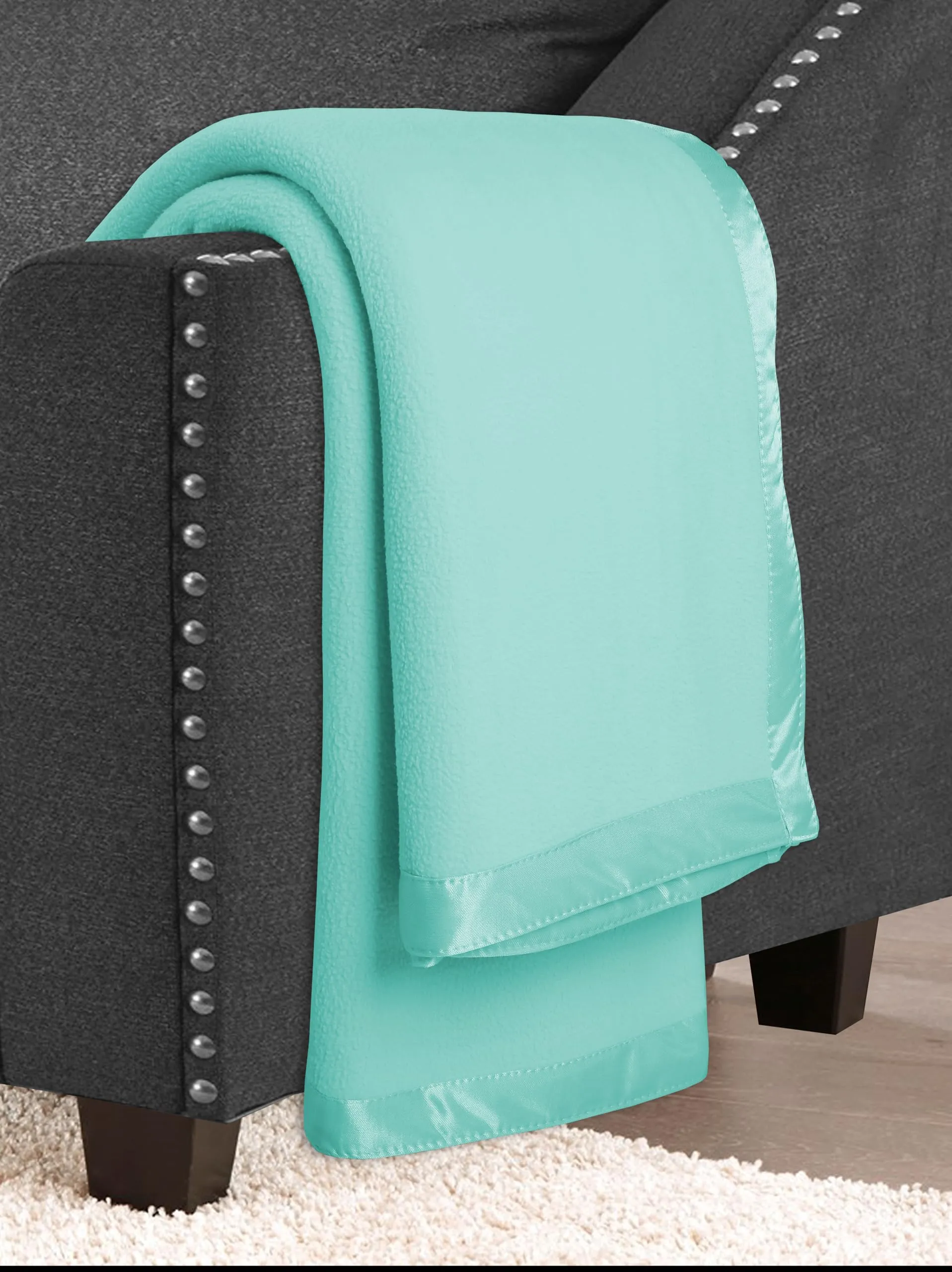 BSB HOME Micro Fleece Blanket/Dohar with Antipill Property for Single Bed (60 x 86 inches) |Ultrasoft & Lightweight Antipilling Blanket with Satin Piping Border - 250 GSM | (Mint Green)