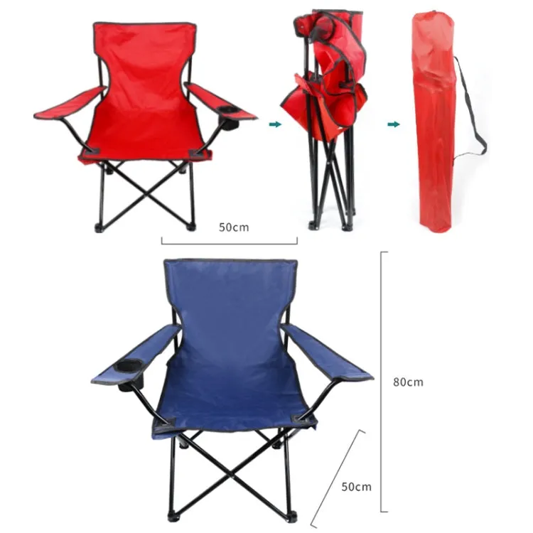 Casual Picnic Sketching Handrest Backrest Fishing Portable Beach Chair(Red)