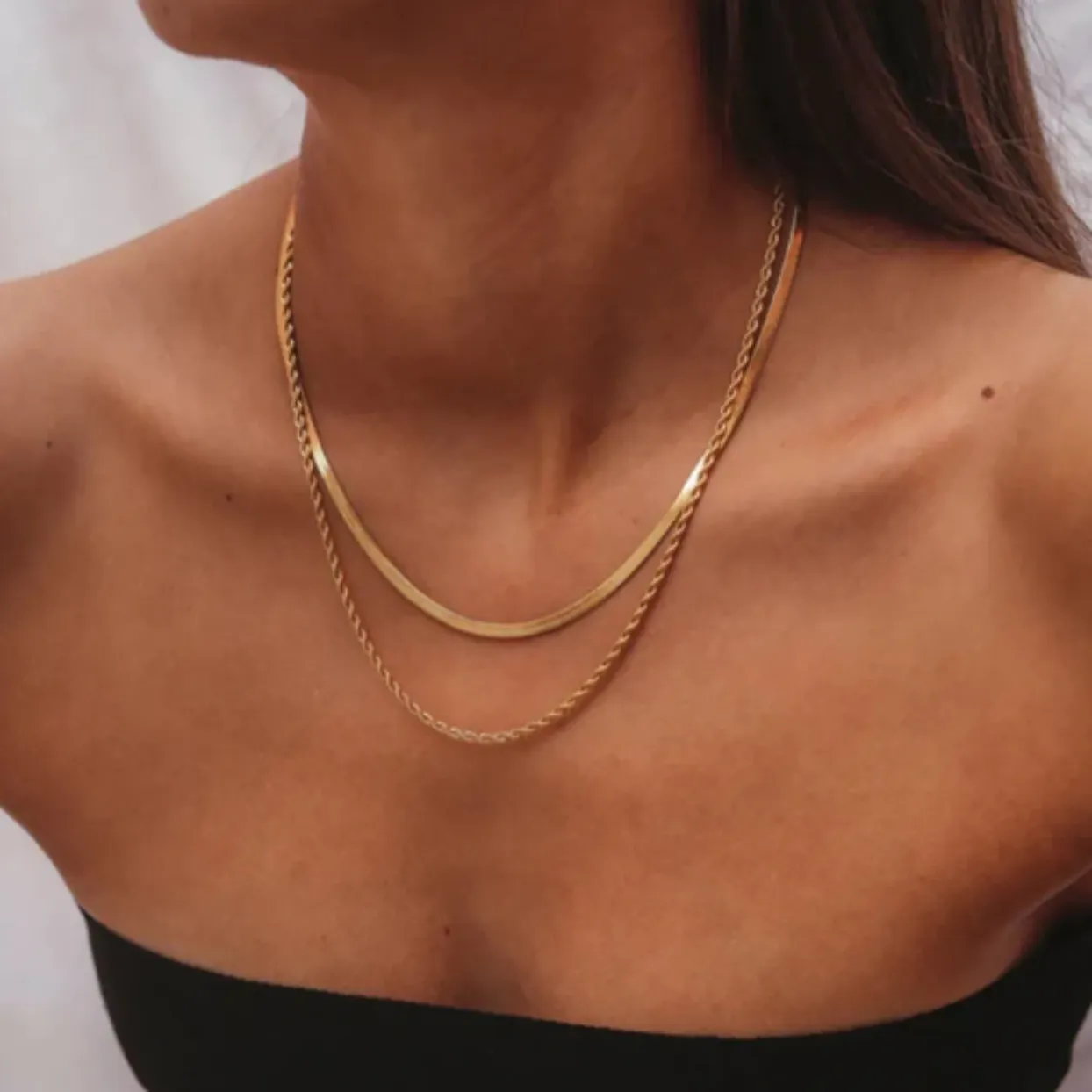 CLASSIC 18k GOLD / ROSE GOLD & SILVER SNAKE CHAIN - WATER PROOF NECKLACES