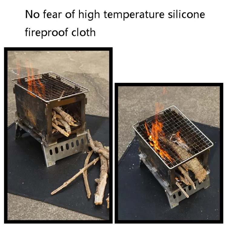 CLS Outdoor Camping Silicone Fireproof Cloth Picnic Barbecue Heat Insulation Pad, Size: L: 600x520mm