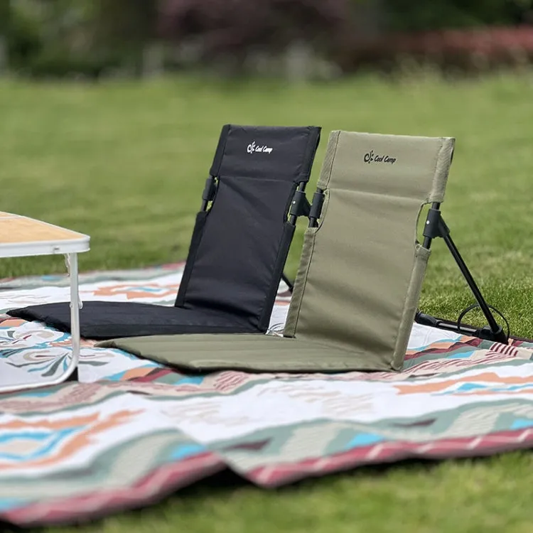 COOL CAMP C-Y006 Outdoor Camping Back Cushion Aluminum Folding Beach Chair Park Wild Leisure Chair(Khaki)