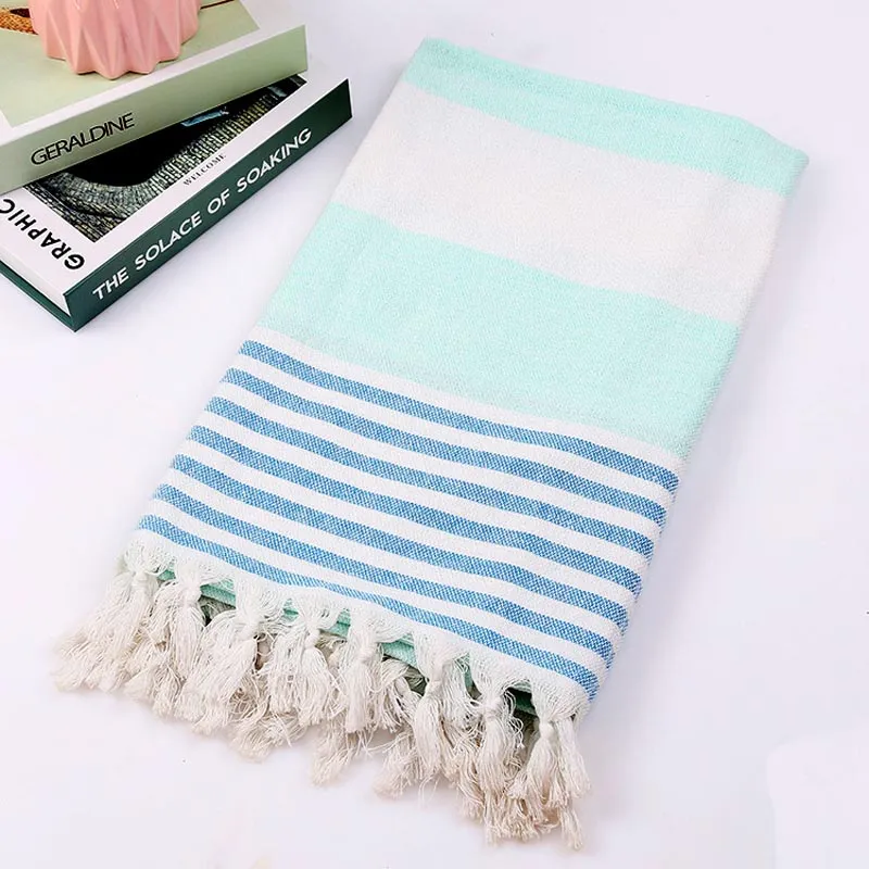 Cotton Large Turkish Pestemal Bath Towel with Tassels Travel Camping Shawl Beach Gym Pool Blanket Surgical Drape Scarf 100x180cm