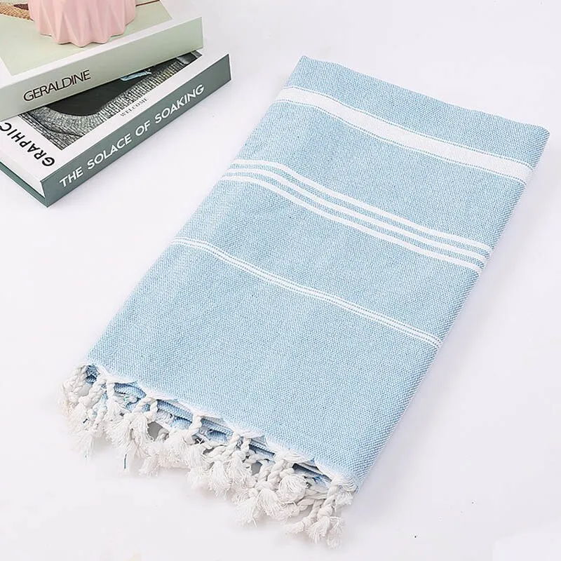 Cotton Large Turkish Pestemal Bath Towel with Tassels Travel Camping Shawl Beach Gym Pool Blanket Surgical Drape Scarf 100x180cm