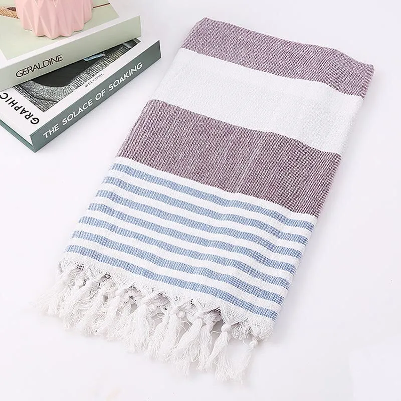 Cotton Large Turkish Pestemal Bath Towel with Tassels Travel Camping Shawl Beach Gym Pool Blanket Surgical Drape Scarf 100x180cm