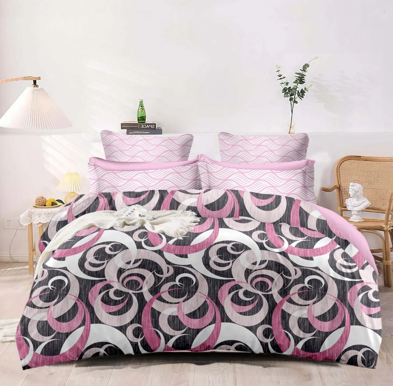 COZY FURNISH Super Soft Brushed Microfiber Cotton Double Bed Comforter 150 GSM 3 Layered Quilted Comforter Soft Lightweight Reversible Printed AC Blanket 78X90(Inches) Double Bed for All Season