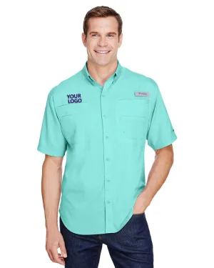 Custom Columbia Mens Tamiami Short-Sleeve Shirt, Gulf Stream